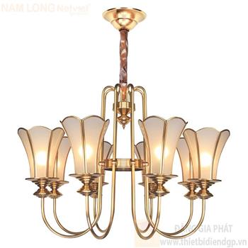 Đèn chùm đồng cao cấp Ø900*H700+600, E14*8 lamp NC 2208/8